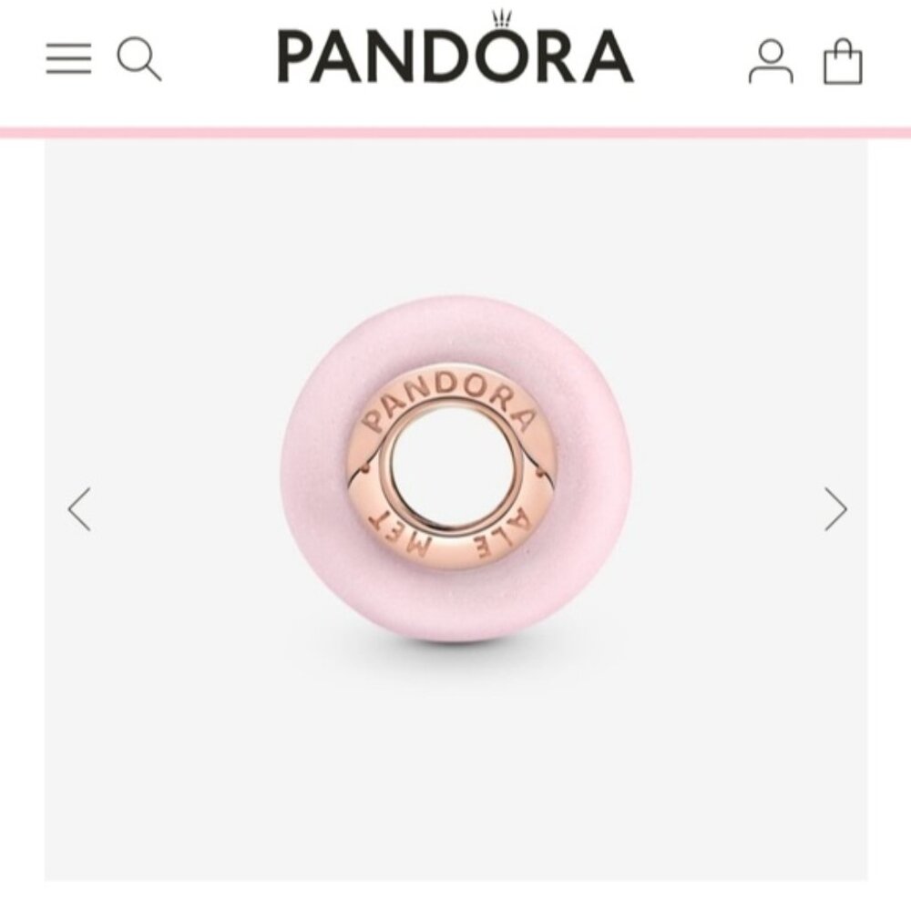 Pandora Matte Pink Murano Glass Charm